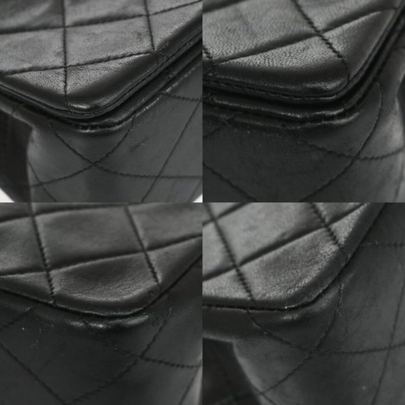 CHANEL CC Mini Matelasse Full Flap Chain Shoulder Bag Leather Black GHW - Picture 12 of 16